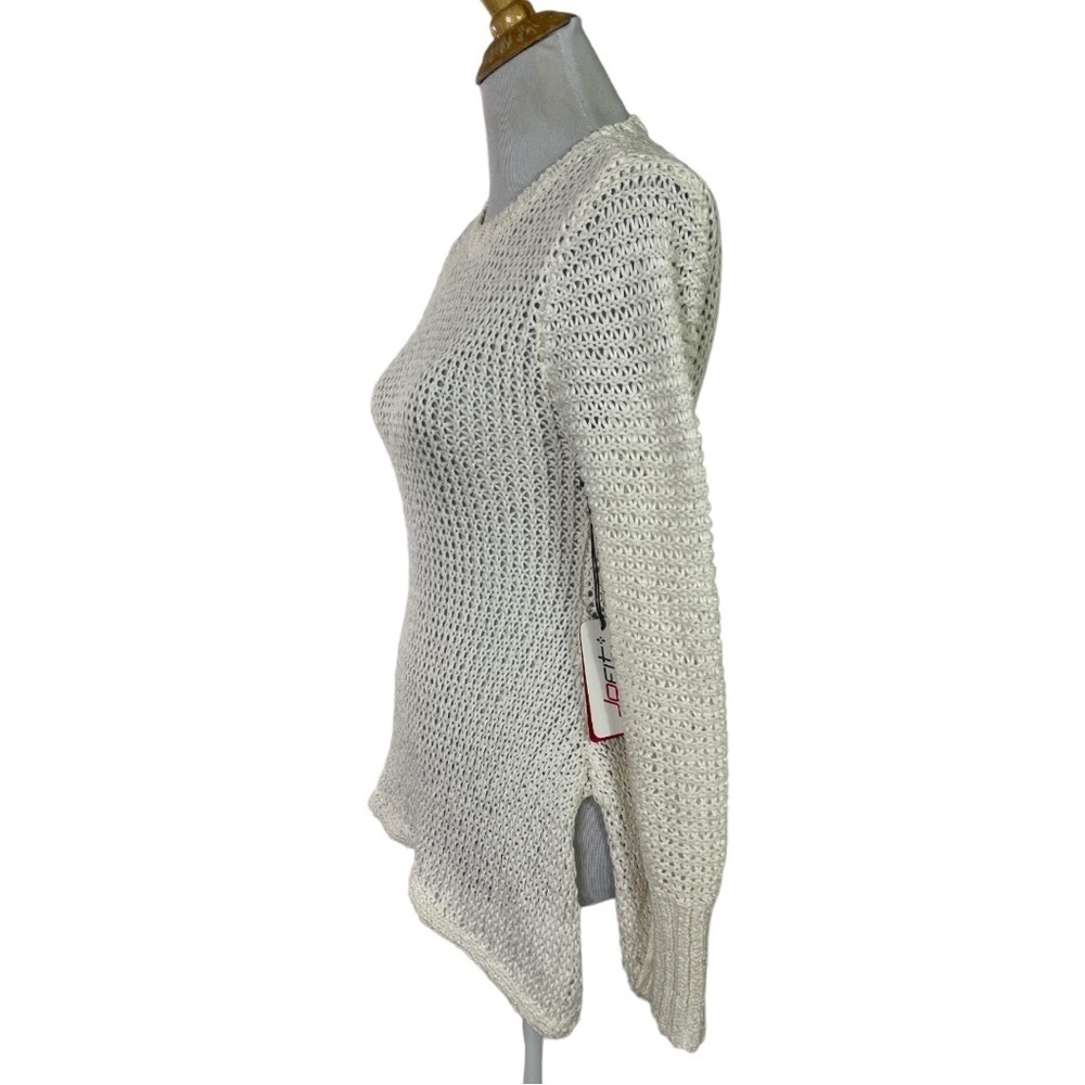 NWT JoFit Stay Inn Sweater size Small in White Asymmetrical Long Hem - Picture 7 of 10